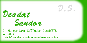 deodat sandor business card